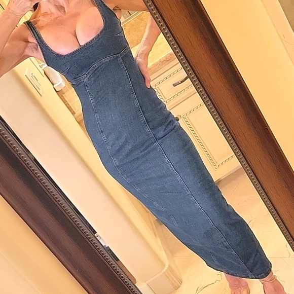 Cotton:On Dark Denim Tank-Style Maxi Dress, Sz 0 - Picture 4 of 16